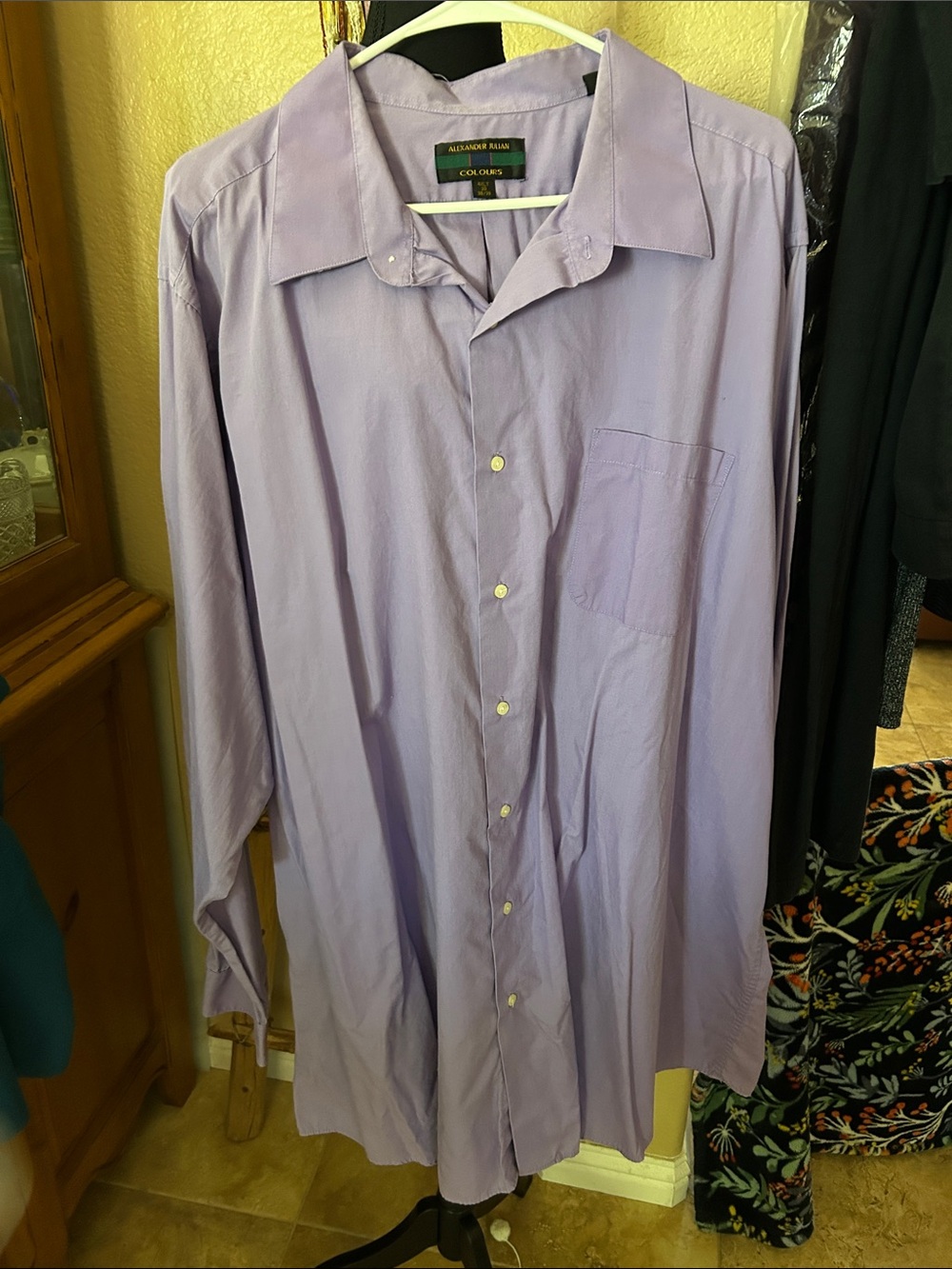 Alexander Julian Men's Lavender Button-Up Dress Shirt